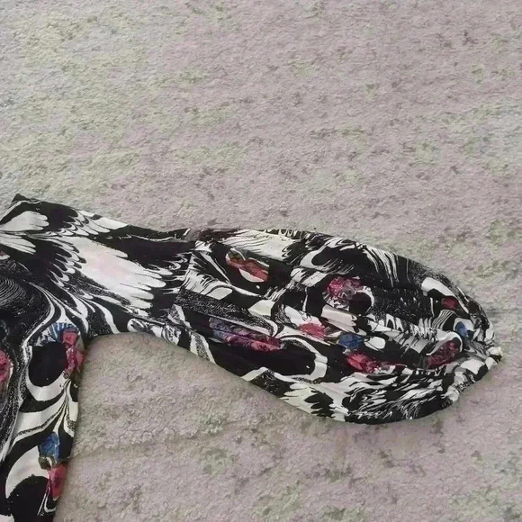 Free People Womens Drift Away Black Print Cold Shoulder Tunic Dress/ Top S - Picture 13 of 15